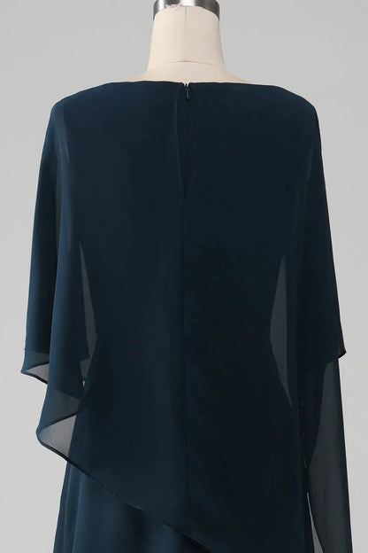 A-line Chiffon Scoop Neckline Mother of the Bride Dress