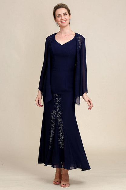Mermaid Two Piece Sparkly Beaded Mother of the Bride Dress