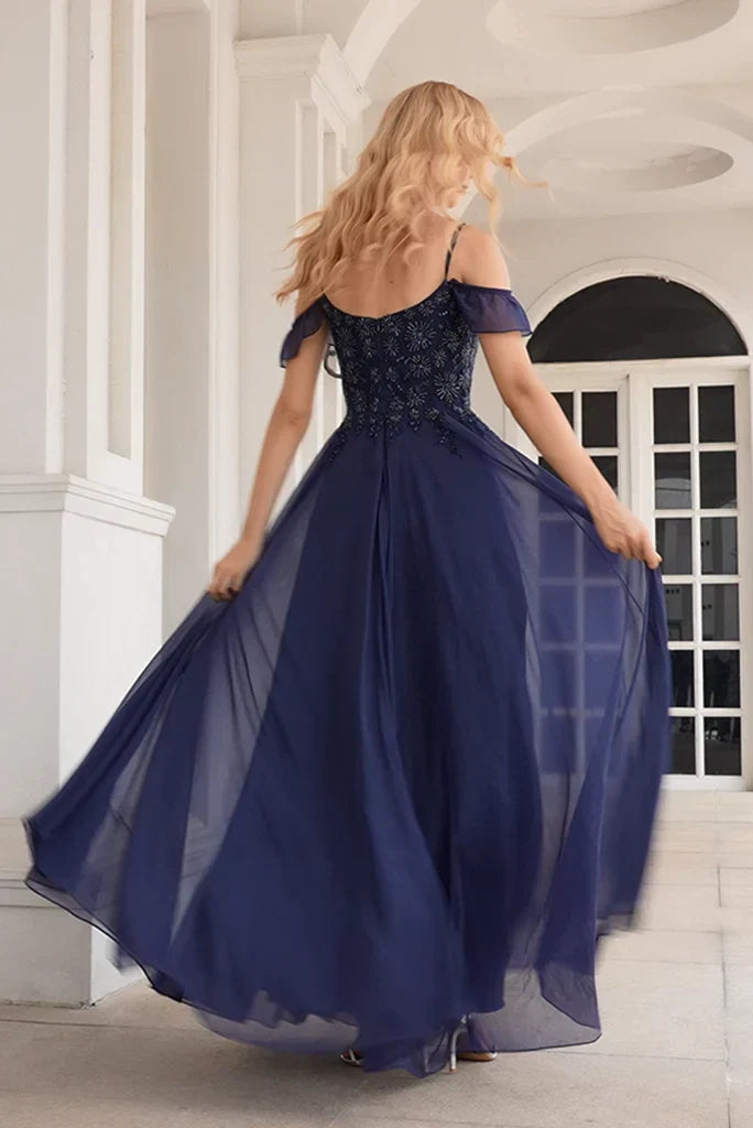Elegant shiny A-shaped embellishments with beaded off shoulder Mother Of The Bride Dresses