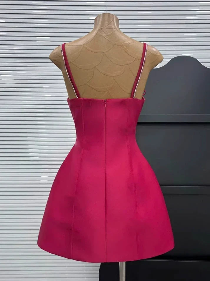 New Fashion Bow Design A-line Spaghetti Strap Party Dresses Homecoming Dresses, HZ1024