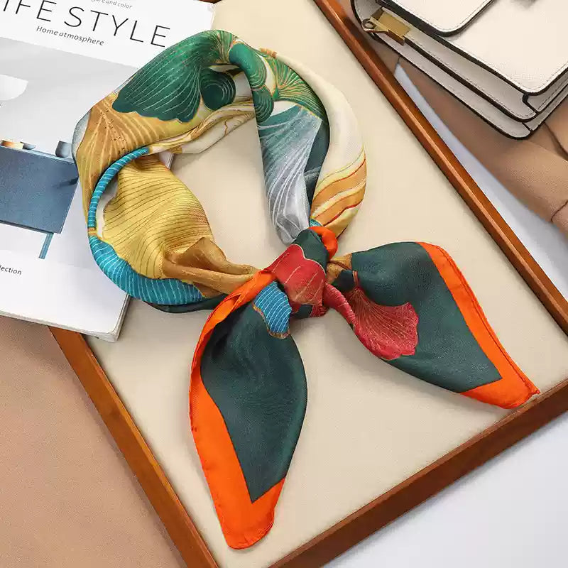 Vintage Elegant Floral Design Versatile Soft Fabric New Fashion Silk Scarf HZ1024