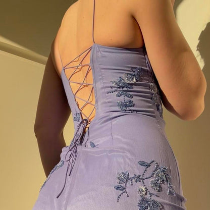 Aimishang Elegant Formal Dresses Spaghetti Straps Appliques A Line Long Prom Dresses Formal Women's Dresses