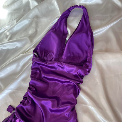 girlhomeshops--Purple Retro Elegant Simple Mid-Length Homecoming Dress Daily Date Dress Weekend Outfit Fashionable And Comfortable Popular Dress gh5673