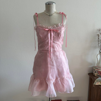 Pink Cascading Ruffle Dress Sweet Elegant Cute Short/Long Spaghetti Strap Satin Tulle Homecoming Dress Prom Dress Evening Dress Party Dress gh4178