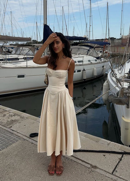 Simple A line Spaghetti Straps Satin Evening Party Dress Prom Dresses P2478