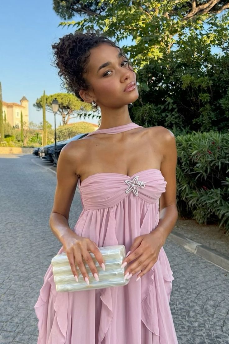 Vintage A line Sweetheart Chiffon Pink Evening Dress Prom Dresses Long Birthday Outfits HZ1024