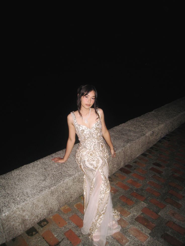 Elegant Mermaid V-neck Embroidered Sequin Long Prom Dress Evening Dress cc4986