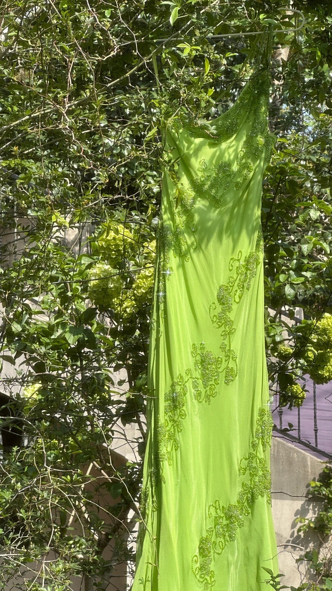 Fresh Green One Shoulder Chiffon Beaded Mermaid Evening Gown Formal Dresses Long