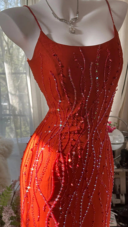 Designers Beaded Prom Dress Long Cascade Ruffled Evening Gown