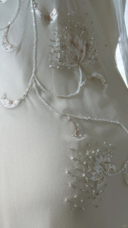 Pure and Elegant Chiffon Strap Beaded Mermaid Prom Dress