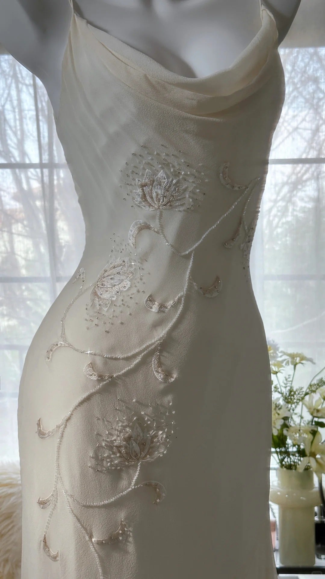 Pure and Elegant Chiffon Strap Beaded Mermaid Prom Dress
