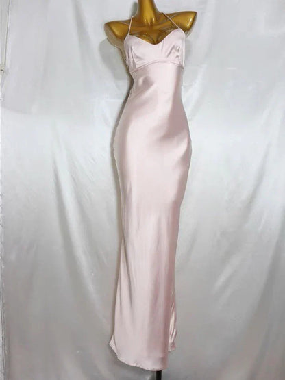 Elegant Pink Satin Mermaid Prom Dress Party Dress Evening Dress HZ1024