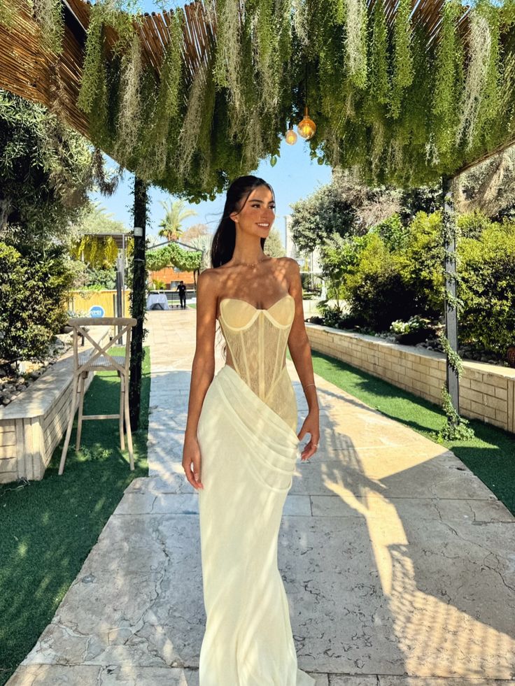 Gorgeous Pale Yellow Mermaid Sweetheart Neck Sheer Tulle Satin Long Prom Dress Evening Dress cc5201