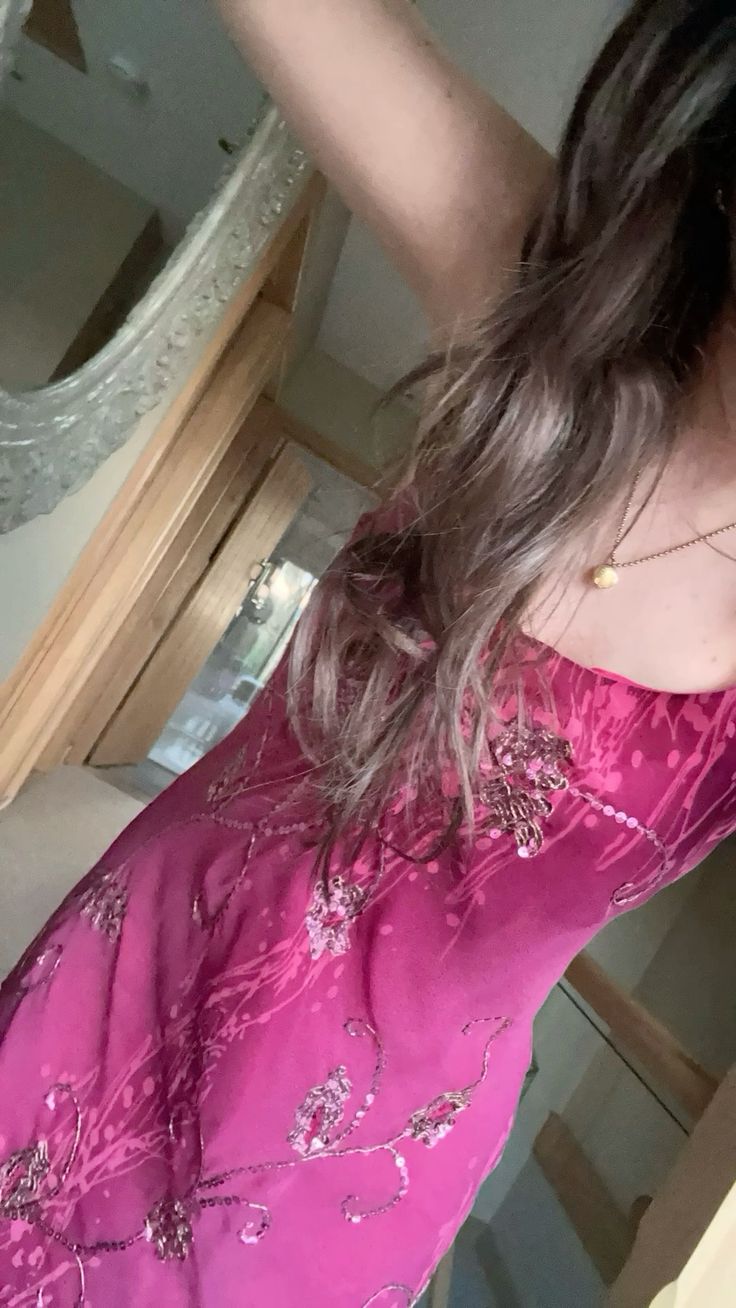 Beautiful Pink Spaghetti Strap Sequin Floral Chiffon Irrgular Prom Dress Evening Dress cc5398