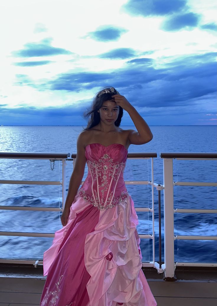 Sweet Pink Strapless A-line Embroidered Satin Long Prom Dress Evening Dress cc5410