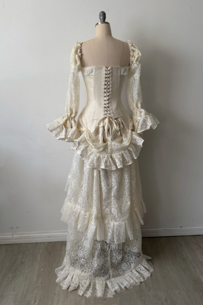 Vintage long-sleeved delicate lace wedding dress gh6848