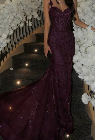 Elegant Champagne Mermaid V-neck Sequin Embroidered Slit Prom Dress Evening Dress cc4968