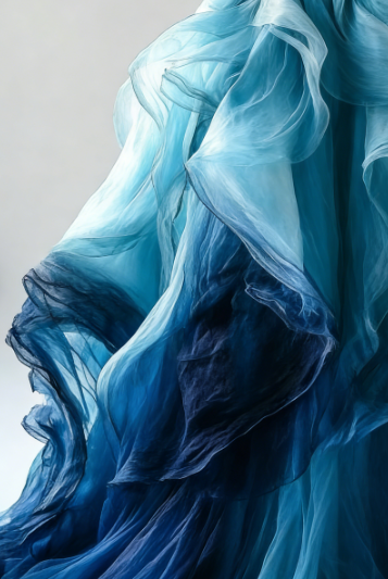 Vintage Ombre Blue Tulle Off The Shoulder Evening Dress,Formal Birthday Ball Gown cc2817