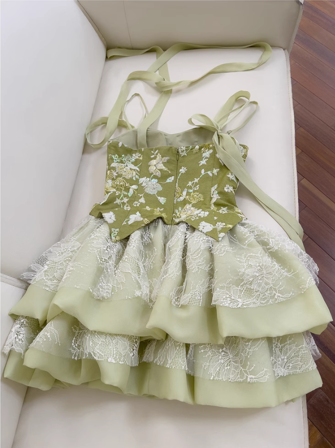 New Fashion Green Appliqued A-line Tiered Party Dresses Homecoming Dresses, HZ1024