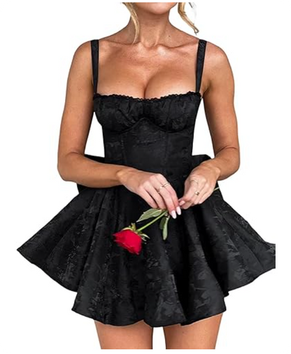 Vintage A-Line Bowknot Homecoming Dress Satin Party Dress Short Cocktail Dress HZ1024