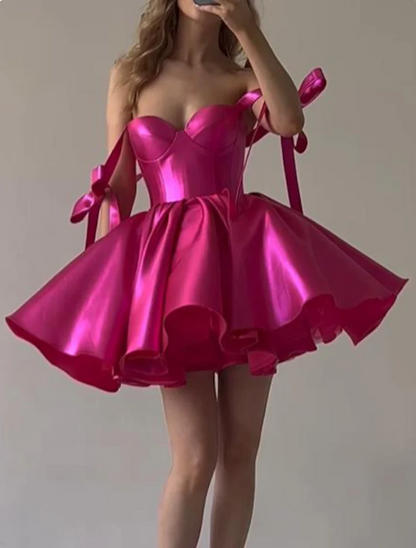 Vintage Sweetheart Straps A-Line Lace-up Homecoming Dress Party Dress Short Cocktail Dress HZ1024
