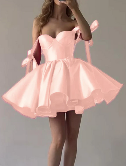 Vintage Sweetheart Straps A-Line Lace-up Homecoming Dress Party Dress Short Cocktail Dress HZ1024