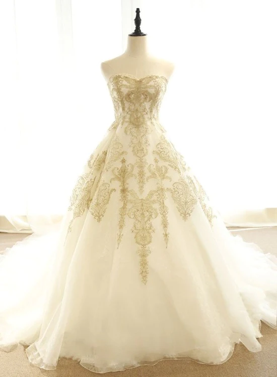 Charming Ivory Tulle Long Wedding Party Dress With Lace, A-Line Tulle Prom Dress Party Dress  gh82