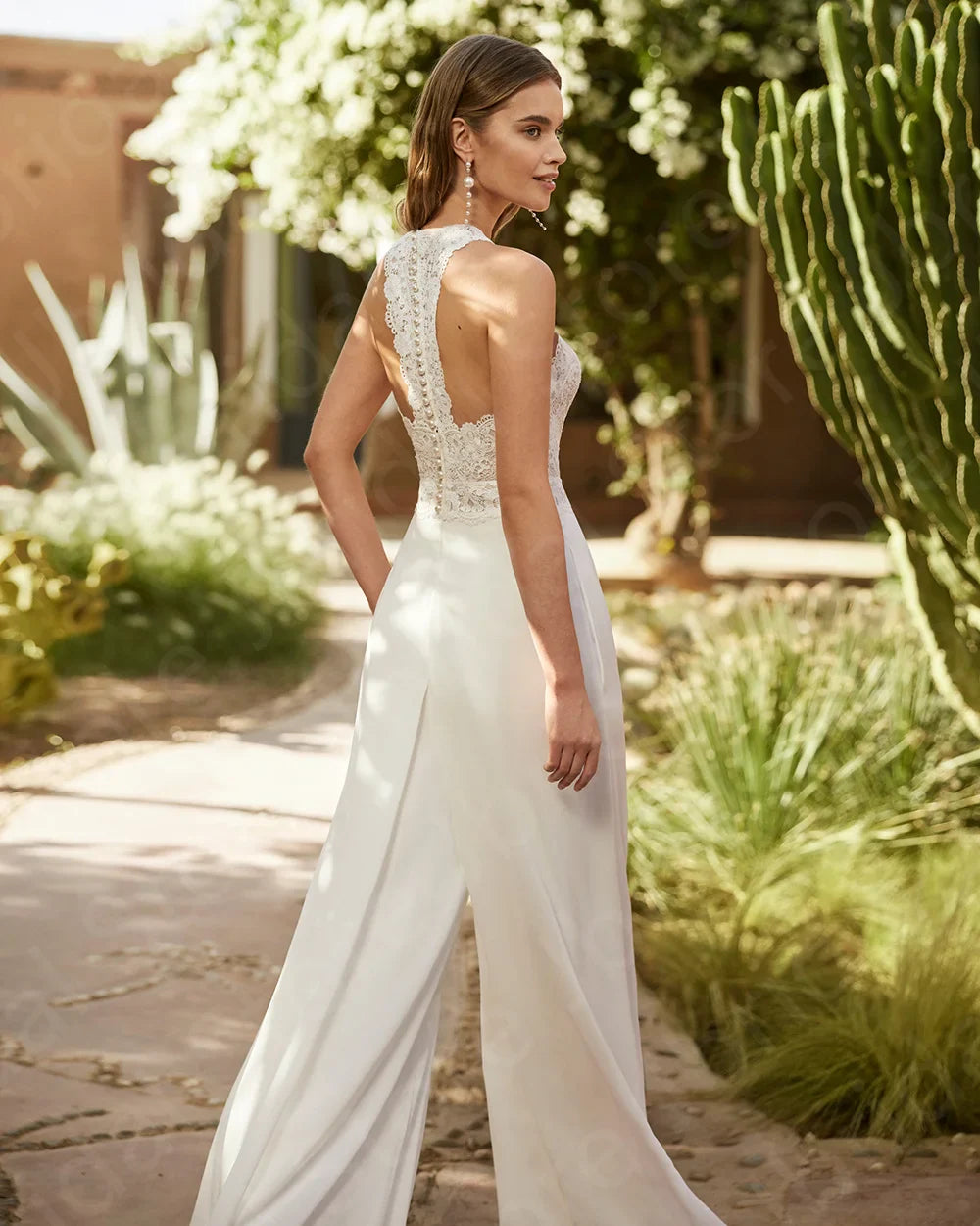 Spring Jumpsuit Wedding Dresses with Lace Pants Suit