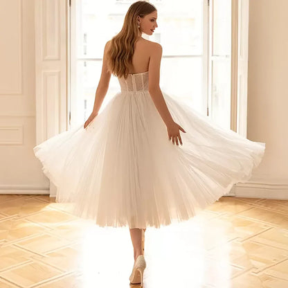 Customized Sweetheart Short Wedding Dresses A-Line Gowns