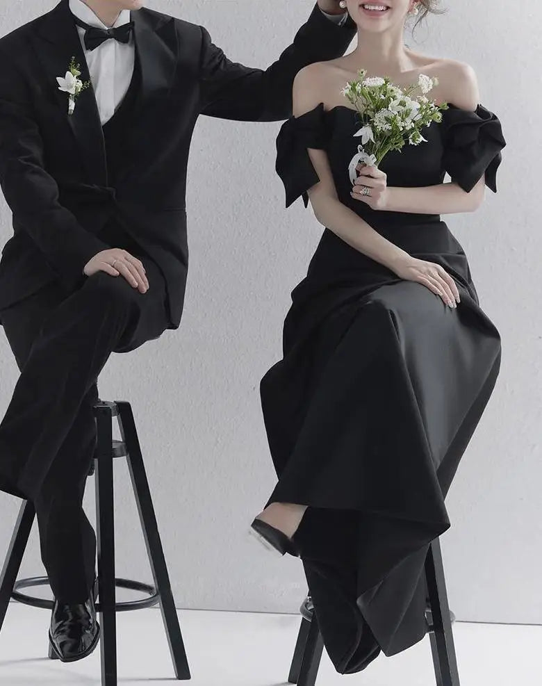 Sweet Bow Off The Shoulder Wedding Dresses Elegant A Line