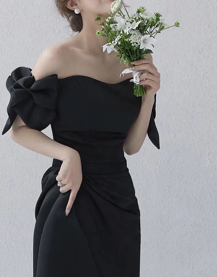 Sweet Bow Off The Shoulder Wedding Dresses Elegant A Line