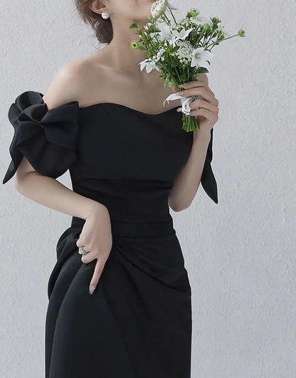 Sweet Bow Off The Shoulder Wedding Dresses Elegant A Line