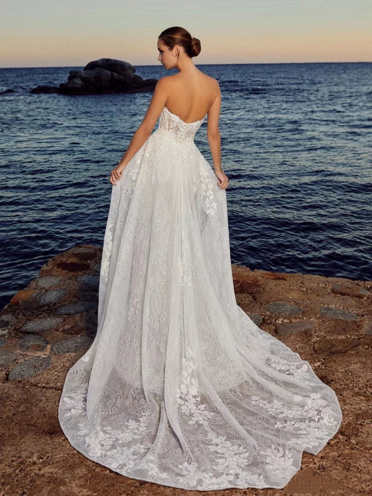 Beach Wedding Dresses With Detachable Train Sexy Bridal Gowns