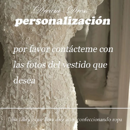 DREAM Customized Elegant Appliqued Wedding Dresses Vintage Lace Bride Gown