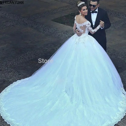 Formal Dresses Long Sleeve Wedding Dress Bride Gown Fairy