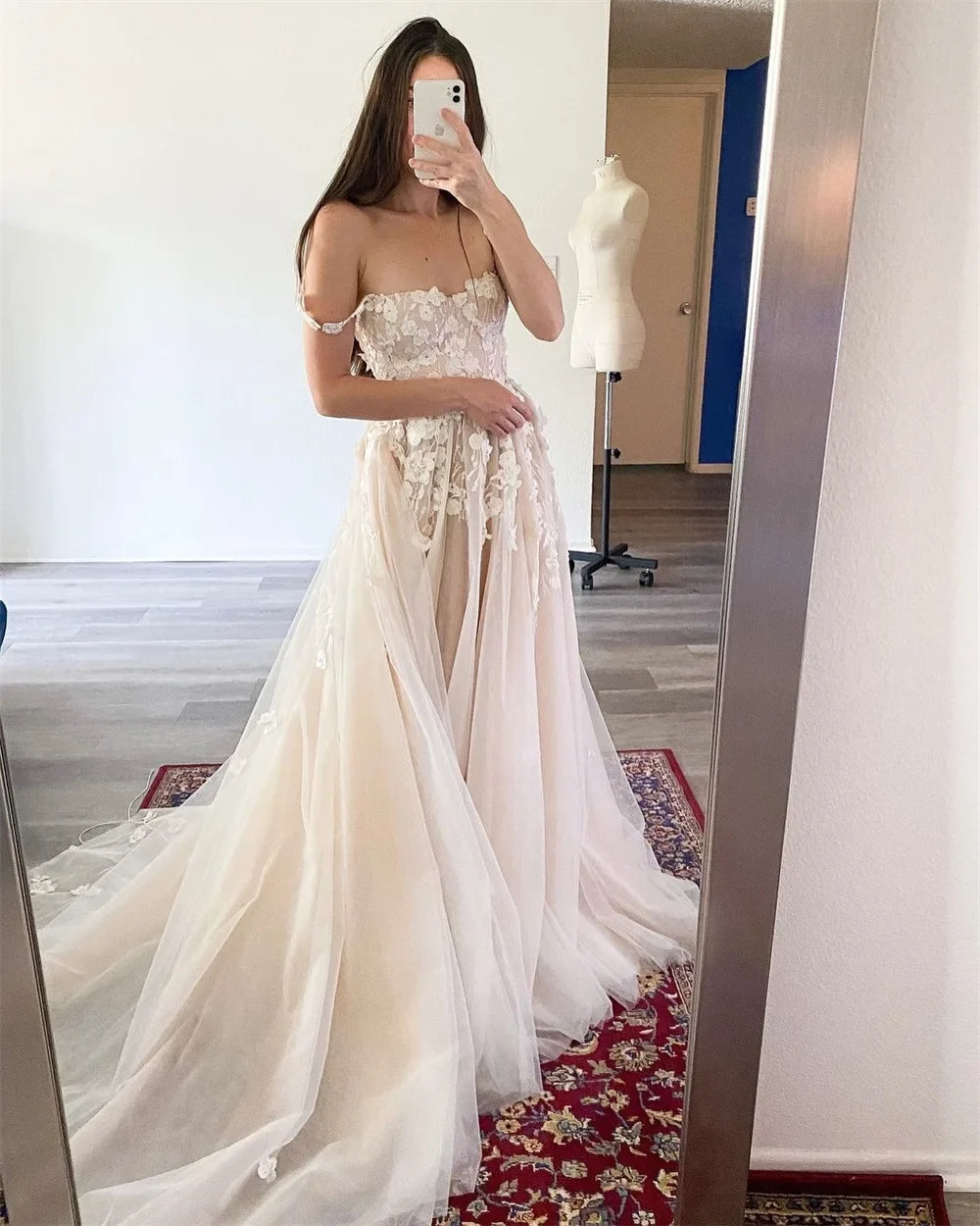 Amanda Customized Tulle Spaghetti Strap Evening Dresses
