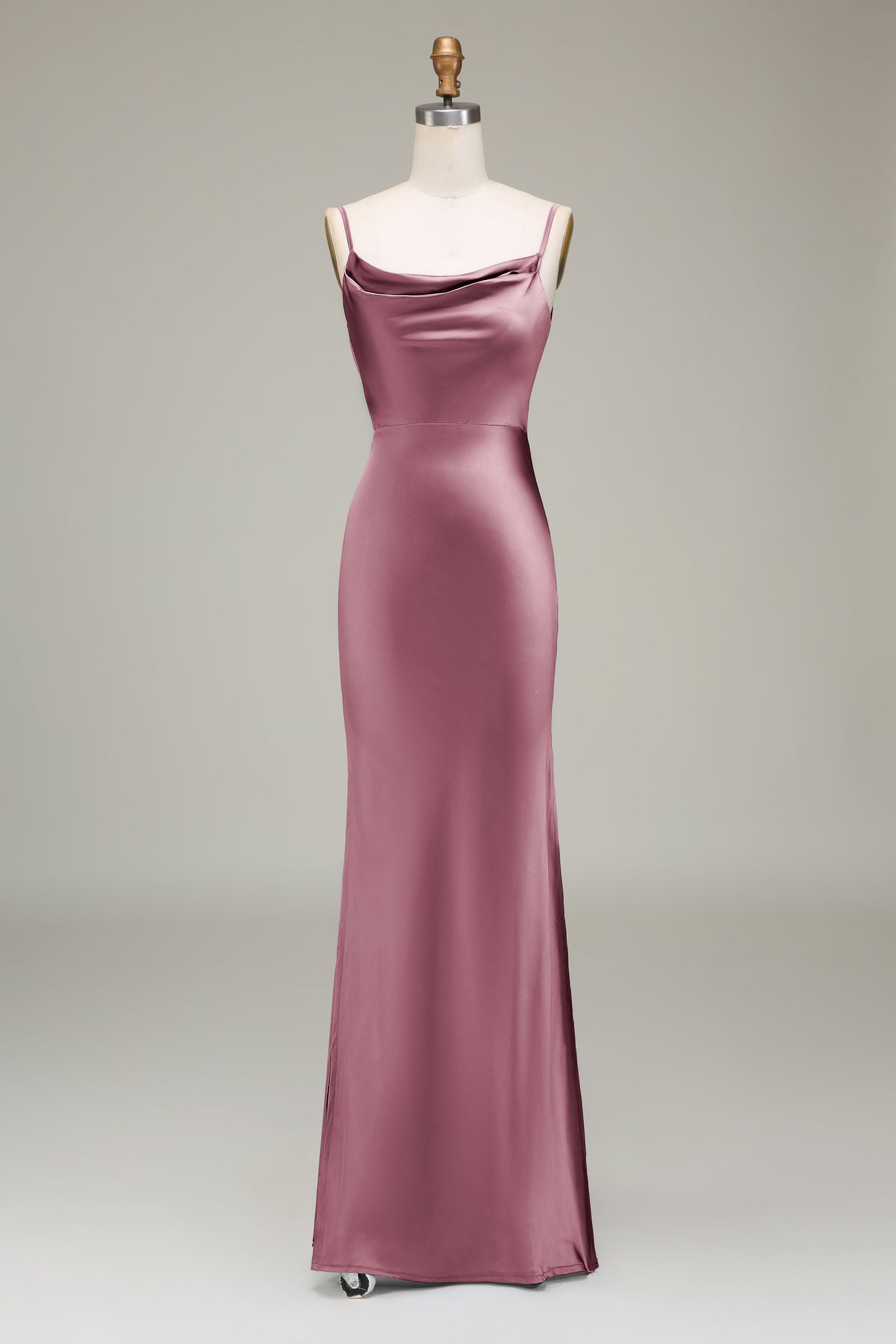 Cowl Neck and Back Maxi Dress in Dusty Blue