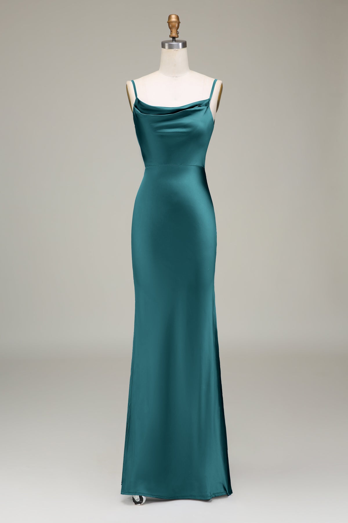 Cowl Neck and Back Maxi Dress in Dusty Blue