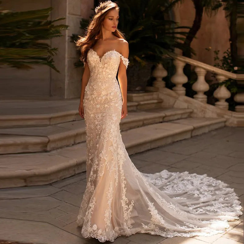 Customized Sexy Mermaid Lace Wedding Dresses for Brides