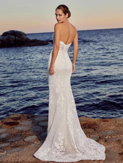 Beach Wedding Dresses With Detachable Train Sexy Bridal Gowns