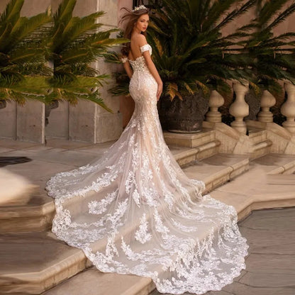 Customized Sexy Mermaid Lace Wedding Dresses for Brides