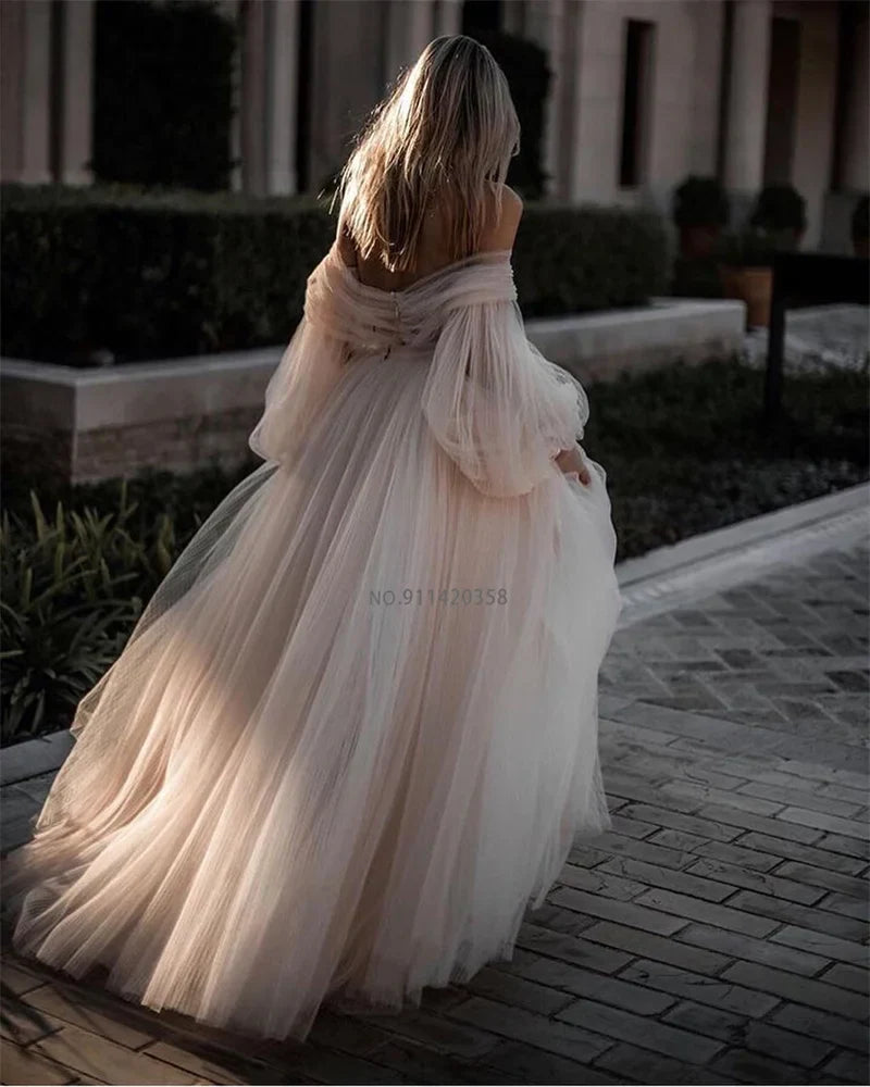 Exquisite Sweetheart Neckline Wedding Dresses Off The Shoulder Lace Appliques Bridal Gowns