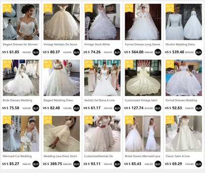 Formal Dresses Long Sleeve Wedding Dress Bride Gown Fairy
