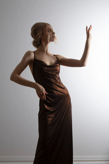 Sparkle Sleeveless Mermaid Backless Spaghetti Straps Bridesmaid Dress With Floor Length