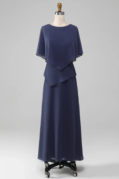 Sheath/Column Scoop Tea-Length Chiffon Mother of the Bride Dress