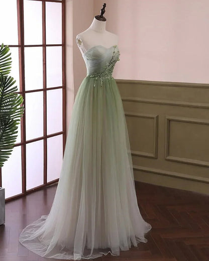 Beautiful Light Green Tulle A-line Formal Dress, Green Party Dress Prom Dress HZ1024