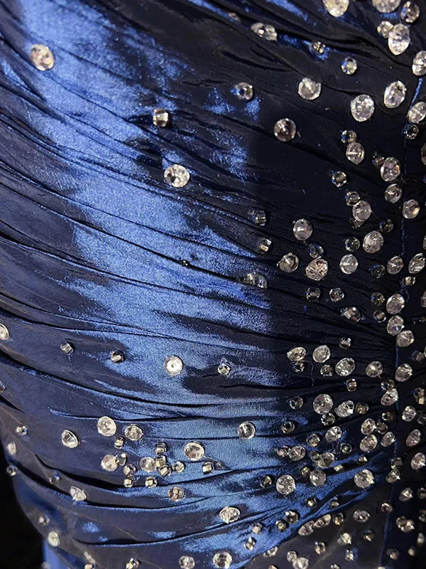 Sexy Sweetheart Sleeveless Mermaid Satin Long Prom Dresses For Party HZ1024