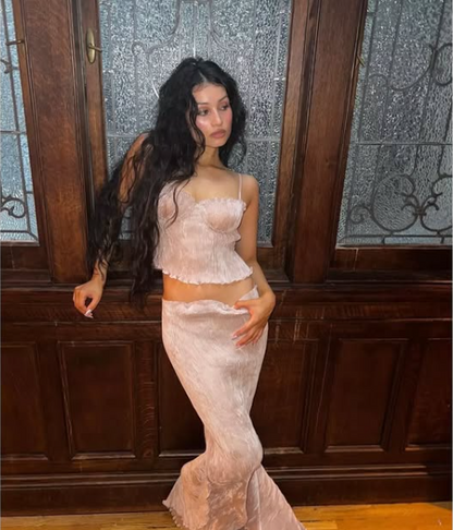 Sexy Two Piece Halter Mermaid Party Dress Prom Dress HZ1024
