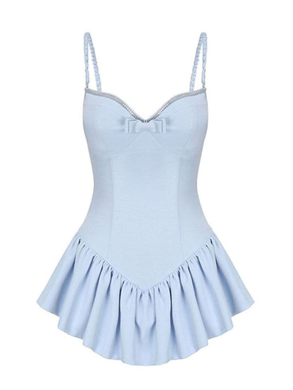 Sweet Pink Strapless Bow Mini Party Dress Homecoming Dress HZ1024
