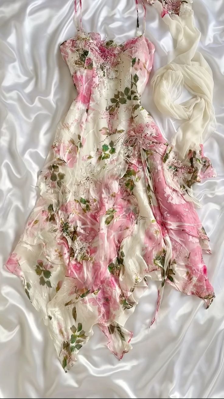 Sexy Pink A-line Printed Strap Chiffon Short Prom Gown Party Dress HZ1024